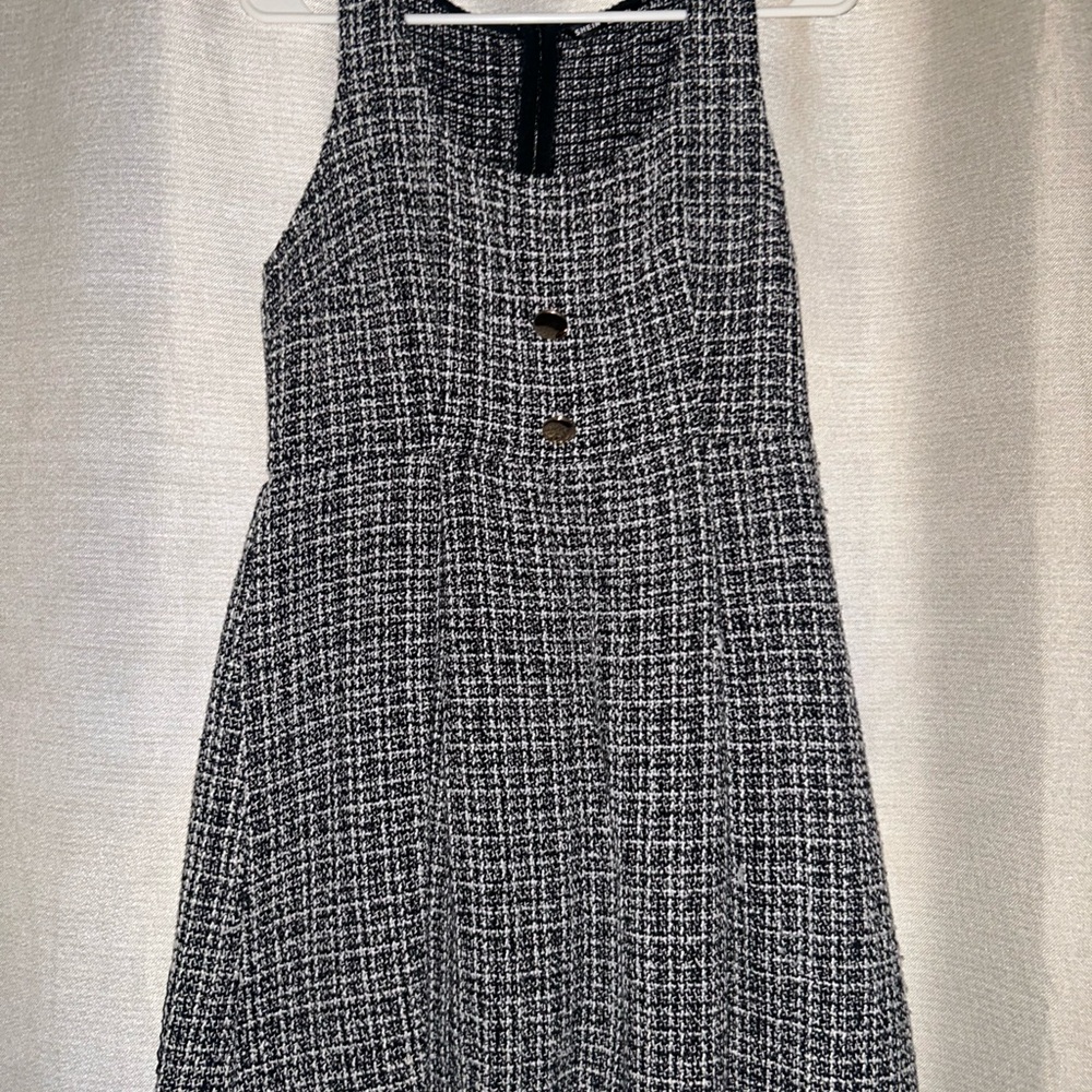 SHEIN Black and White Tweed Mini Dress